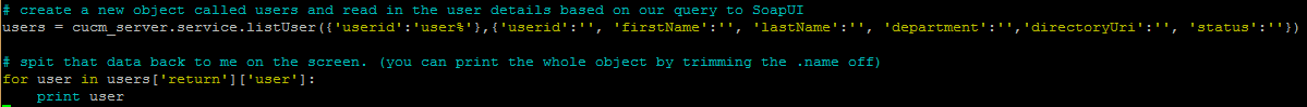 Python: Call API with listUser