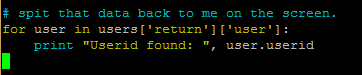 Python: Print a single value from the returnedTags